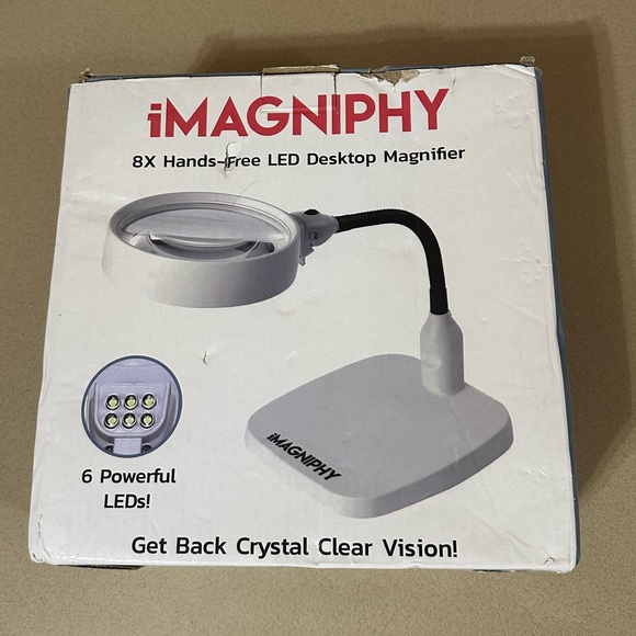 iMAGNIPHY 8X Extra Large 5.5 Inch LED Lighted Hands-Free Desktop Magnifier - Picture 4 of 9